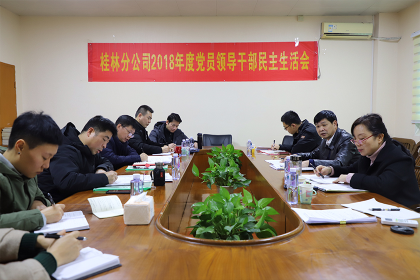 桂林分公司召開2018年度黨員領導干部民主生活會